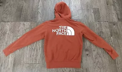 The North Face Full Zip Hoodie Sweatshirt Jacket Orange Big Logo Mens Size Small • $19