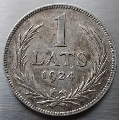 1 Lats 1924 - Latvia KM #7 Silver Coin -  R746  • £9.63