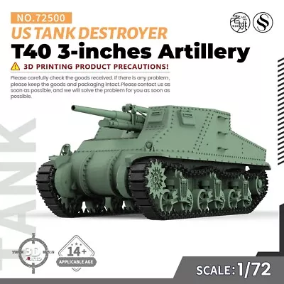 Military Model Kit US T40 3-inches Artillery Tank Destroyer • $14.99