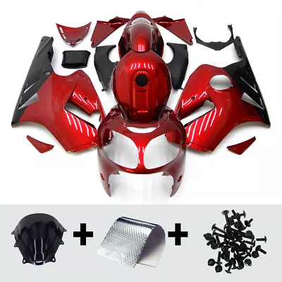 For ZX1200A 2000 2001 Ninja ZX12R Kawasaki Red Black Plastics Fairings Bodywork • $400.95