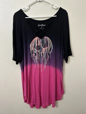 $25 • Buy TORRID Dip Dye LOVESICK Drip Skull Pink Ombre Size 3, (Bin A)