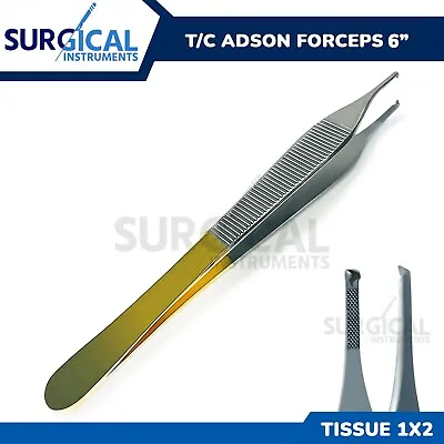 T/C Adson Tissue Forceps 6  1X2 Rat Tooth Configuration Surgical German Grade • $9.99