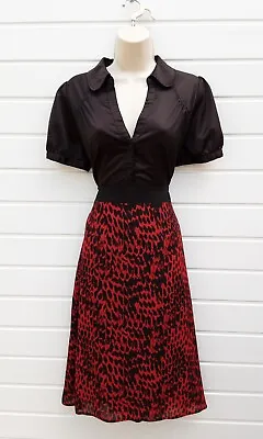 £5.99 • Buy Rockabilly Skirt,leaopard Print,red,50's,60's,70s,80's,vintage Style,size 14