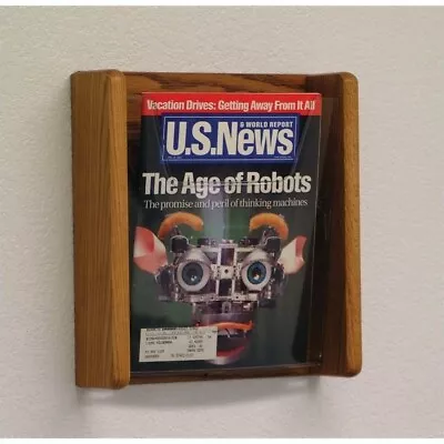 $45.73 • Buy Wooden Mallet 1 Pocket Acrylic And Oak Wall Display In Medium Oak