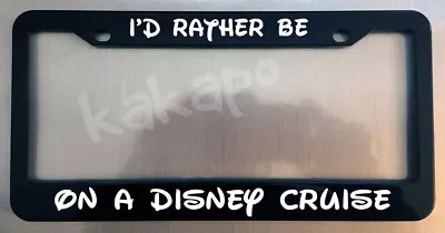 I'd Rather Be On A Disney Cruise Mickey Glossy Black Plate Frame • $11.99