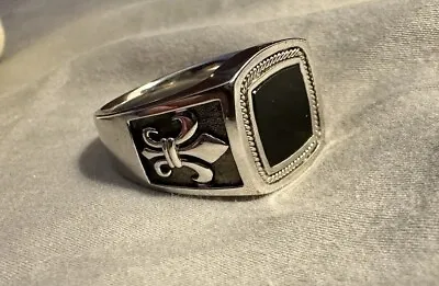 Men’s Fleur De Lis Ring • Black Onyx • Sterling Silver • $60