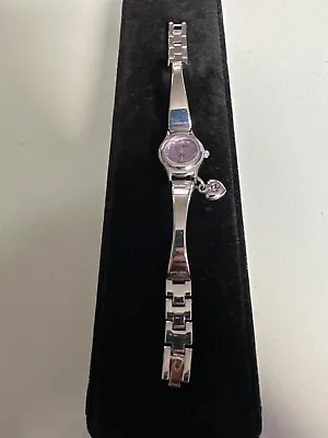 Le Chat Ladies Bracelet Wrist Watch With Purple Diamante Heart Charm • £14.95
