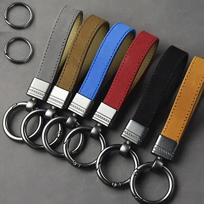 Leather Car Keychain Key Chain Strap Holder Ring Vintage Simple For Men Women • $9.49