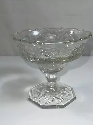 Vintage McKee Rock Crystal Clear Jam/Jelly/Compote  Bowl Floral • $10.20