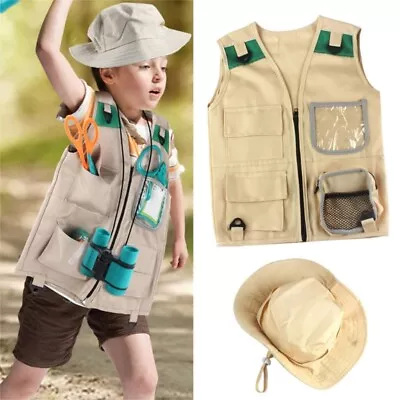 Kids Explorer Kit With Safari Vest & Hat Safari OutfitOutside Toy STEM Gifts • $28.90