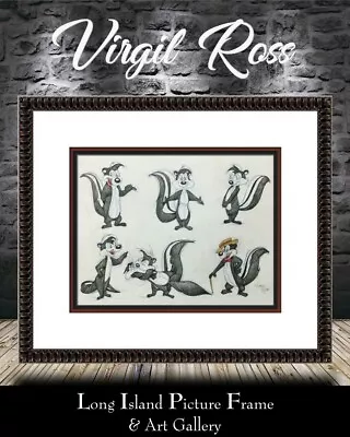 Virgil Ross Original Signed Model Sheet Drawing Pepe Le Pew Custom Framed • $1295