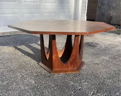 Mid Century Modern Octagonal Coffee Table Walnut. • $350