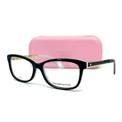 Kate Spade Eyeglasses ANGELISA S0T Blue Gold Rectangle Frames 53[]15 135 Mm • $177.02