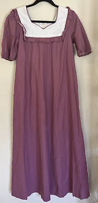 Vtg Liberty House Of Hawaii Purple Polka Dot Eyelet Lace Prairie Dress Size 12 • £48.25