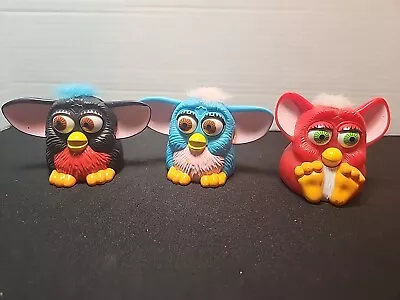 FURBY Figurines McDonald’s Happy Meal Toys 1998 Lot Of 3 Vintage Collectible • $11.59