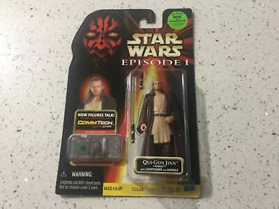 1999 Hasbro STAR WARS Episode I Comm Tech Qui-Gon Jinn (Naboo) With Lightsaber • $25.65