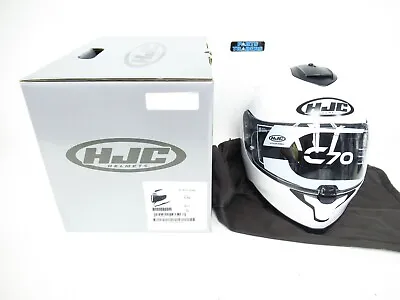 HJC C70 Motorcycle Helmet Full Face W Inner Sun Shield White/Black Size S • $89.99