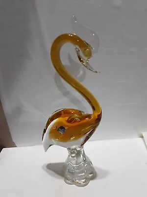 Stunning Vintage Mcm Blown Art Glass Swan Made In Murano Italy • $13