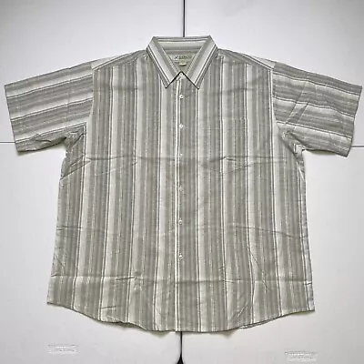 Haband Men's Size XL Green Gray Stripe Button Shirt • $10