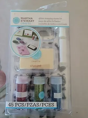 NEW Martha Stewart Crafts Glitter Stamping Starter Kit 45pc Set • £15.20