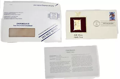 Mighty Casey Folk Heroes 1996 First Day Cover 22kt Gold Replica 32c Stamp  • $17.99