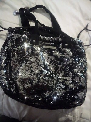 $4.99 • Buy Pre-Owned JUICY COUTURE Bag Black Glitter