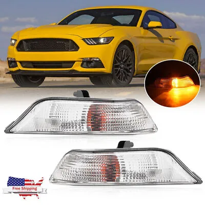 For Ford Mustang 2015-2017 Pair Park Turn Signal Side Marker Light Lamps W/bulbs • $62.50