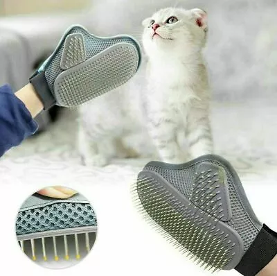 Breathable Heavy Duty Pet Grooming Glove Hair Removal Cat Dog Mitts Gentle Brush • £3.99