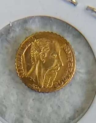 1865 MEXICO GOLD  Emperor MAXIMILLIANO Gold Wedding Coin .49 Gm.”c” • $47