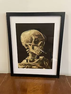 Van Gogh Head Of Skeleton With Burning Cigarette Framed Print 12x15 Skull Art • $32.99