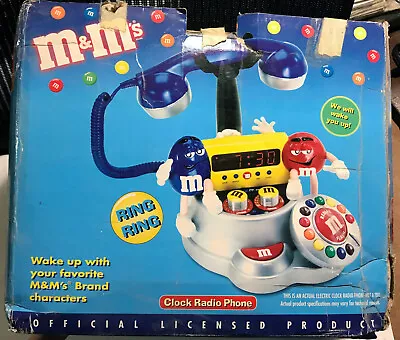 Vintage 1980's M&M's Clock Radio Phone W/ Box • $19.99