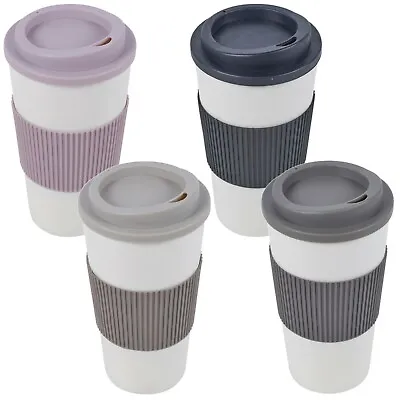 450ml Double Wall Drinking Cup Warm Coffee Tea Travel Reusable Mug Screw On Lid • £6.99