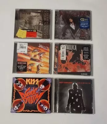 VARIOUS Rockers SIX Pack Of CDs! OZZY G'N'R METALLICA ALICE KISS & PRIEST!! • $24