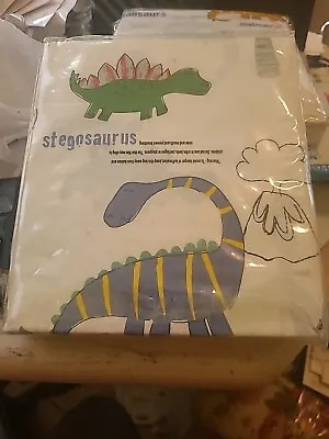 Pottery Barn Kids Finn Dino Organic Toddler Sheet Set & Pillowcase Dinosaur New • $50