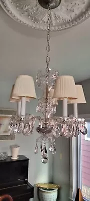 Vintage Petite Bohemian Style Crystal Chandelier • $235