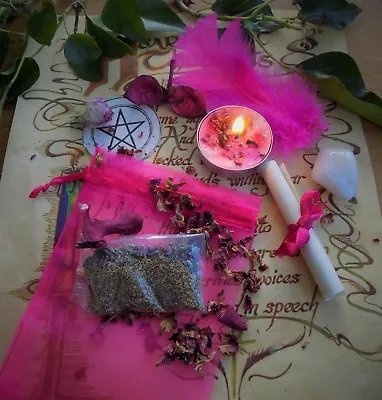 Love Spell Kit  Ritual Magic  Witchcraft Wicca Pagan Handmade Candle • £4.99