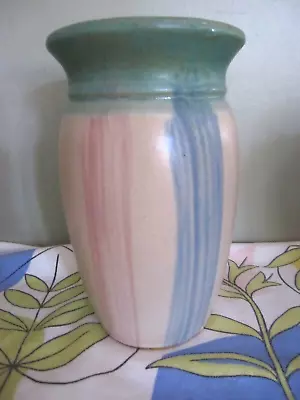 Vintage HULL Art Pottery Early C1920s Drip Glaze Stoneware Vase 8  Arts Crafts • $31.99