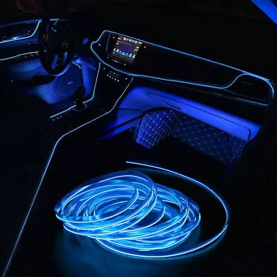 2m Blue LED Car Interior Decorative Atmosphere Wire Strip Light Accessories 12V • £8.02