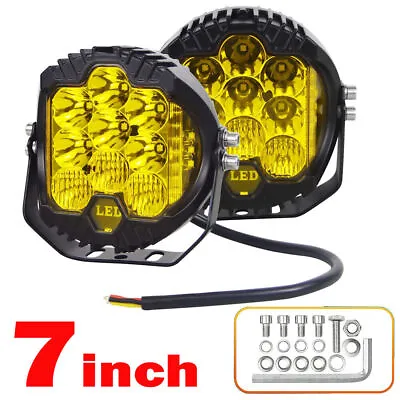 Pair 7 Inch Spot LED Driving Lights Bar Spotlights Offroad 4x4 Black Work Round • $33.10