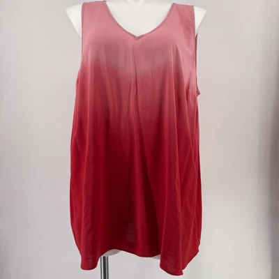 $16.19 • Buy Torrid Top Red Dip Dye Challis Tank Ombre Sleeveless V Neck Size 3