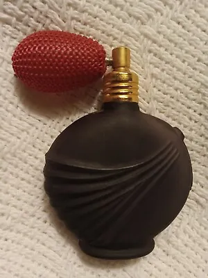 Vintage Purple  Pressed Glass Perfume Bottle Gold Screw Top Atomizer Refillable • $7.99