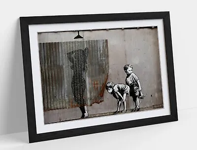 Banksy Shower Boys Peeping -framed Wall Art Poster Paper Print • £7.99