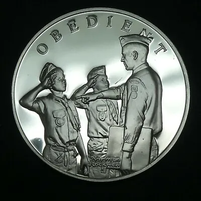 NORMAN ROCKWELL A SCOUT IS OBEDIANT FM Stereling Silver Medal Coin 0.80 Oz 39 Mm • $49.99