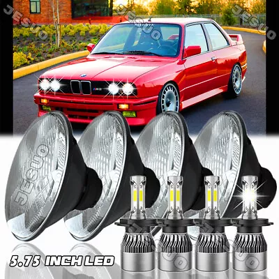 4pcs 5-3/4 5.75  LED Headlight W/H4 Lights For BMW 325i 528i 535i 735i E30 • $121.99