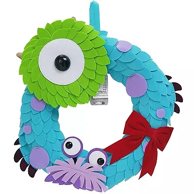 Disney Store Monsters Inc Xmas Wreath Holiday Hanging Door Mike Sully Boo Pixar • $44.19