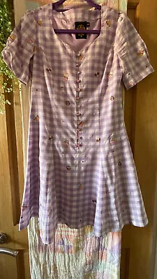 Nishe Kawaii Purple Lilac Gingham Cupcake Dress Pastel Size 10 • £22