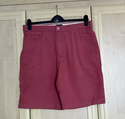 M&S Blue Harbour Raspberry Casual Cotton Chino Shorts - Mens Size W34 Waist 34 • £9.99