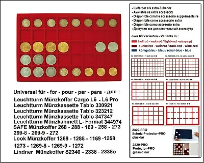 Coin Trays Red 40 Compartments 34 Mm Look 12329-40-34 For 5 - 10 DM 10 • £6.07