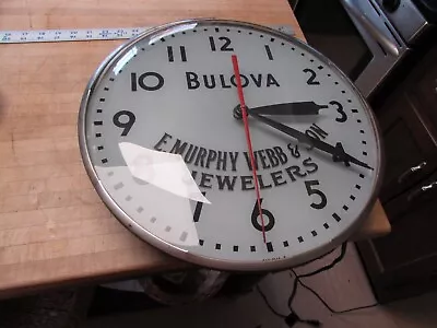 Vintage Bulova Advertising Clock -E Murphy Webb And Sons Jewelers Runs • $240
