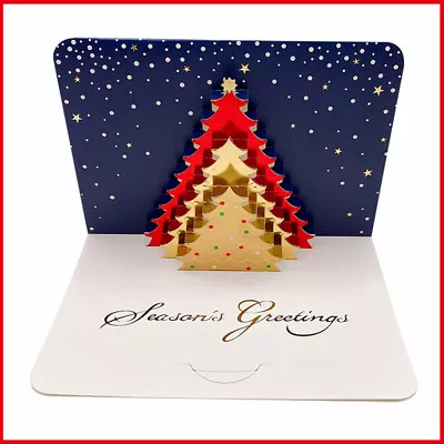 Pop Up Christmas Cards Card 3D Greeting Cards With Envelops Christmas Glitter • $5.69